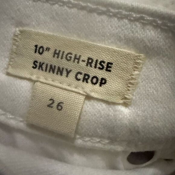 Madewell 10” high-rise  white skinny crop jeans button fly size 26 - Picture 4 of 5